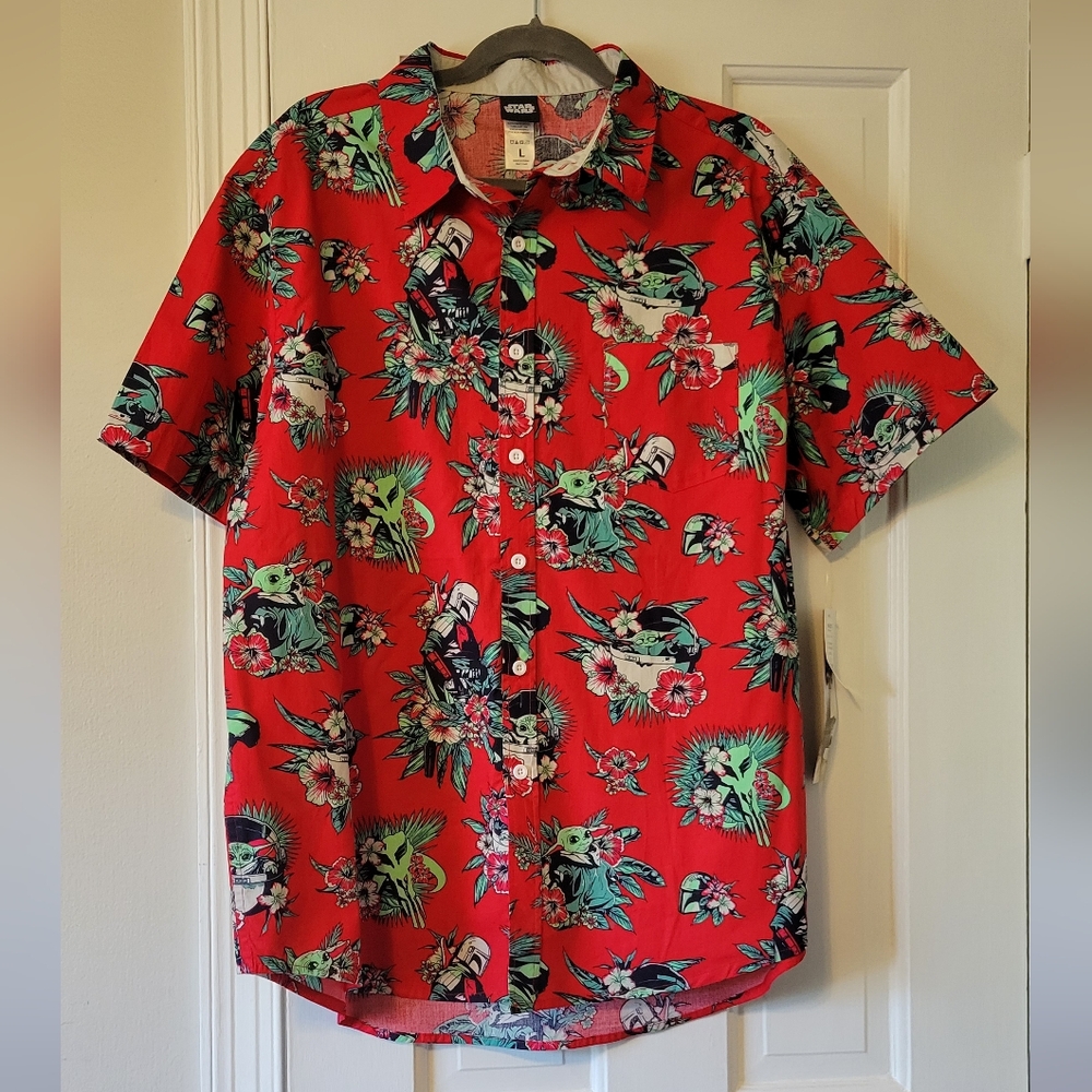 Grogu and Din Djarin Hawaiian Shirt for Adults – Star Wars: The Mandalorian